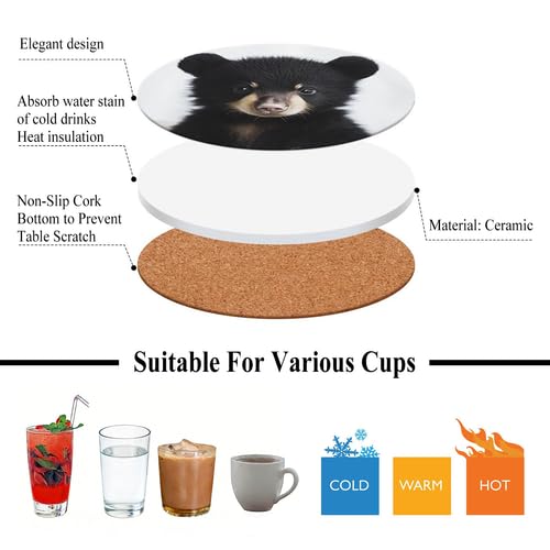 4Pcs Ceramic Coasters with Metal Holder L8492