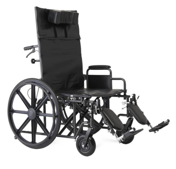 22 Inch Reclining Wheelchair with Elevating Leg Rests N73899