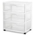 Plastic Storage Drawer Cart with 3 Clear Drawers J632037