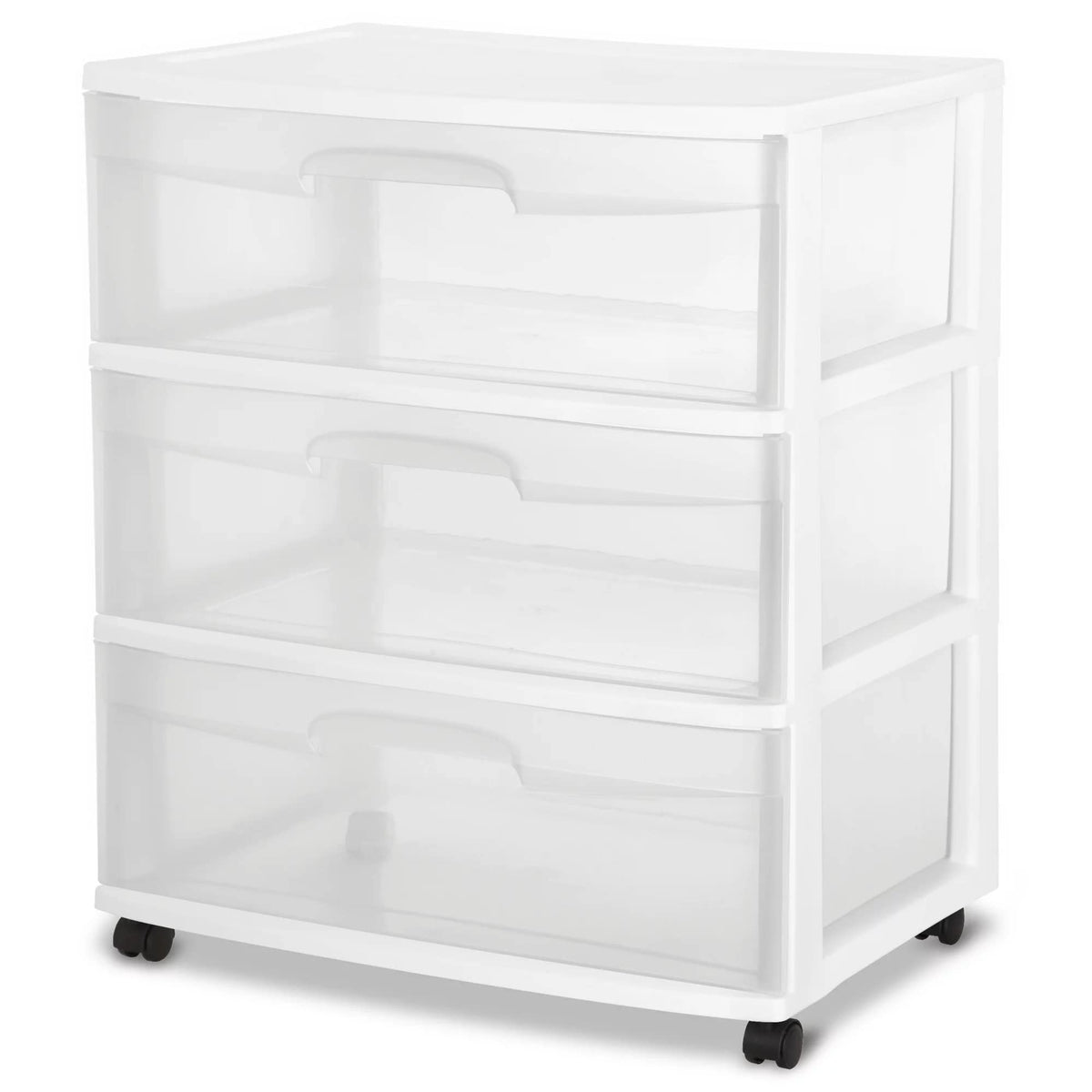 Plastic Storage Drawer Cart with 3 Clear Drawers J632037