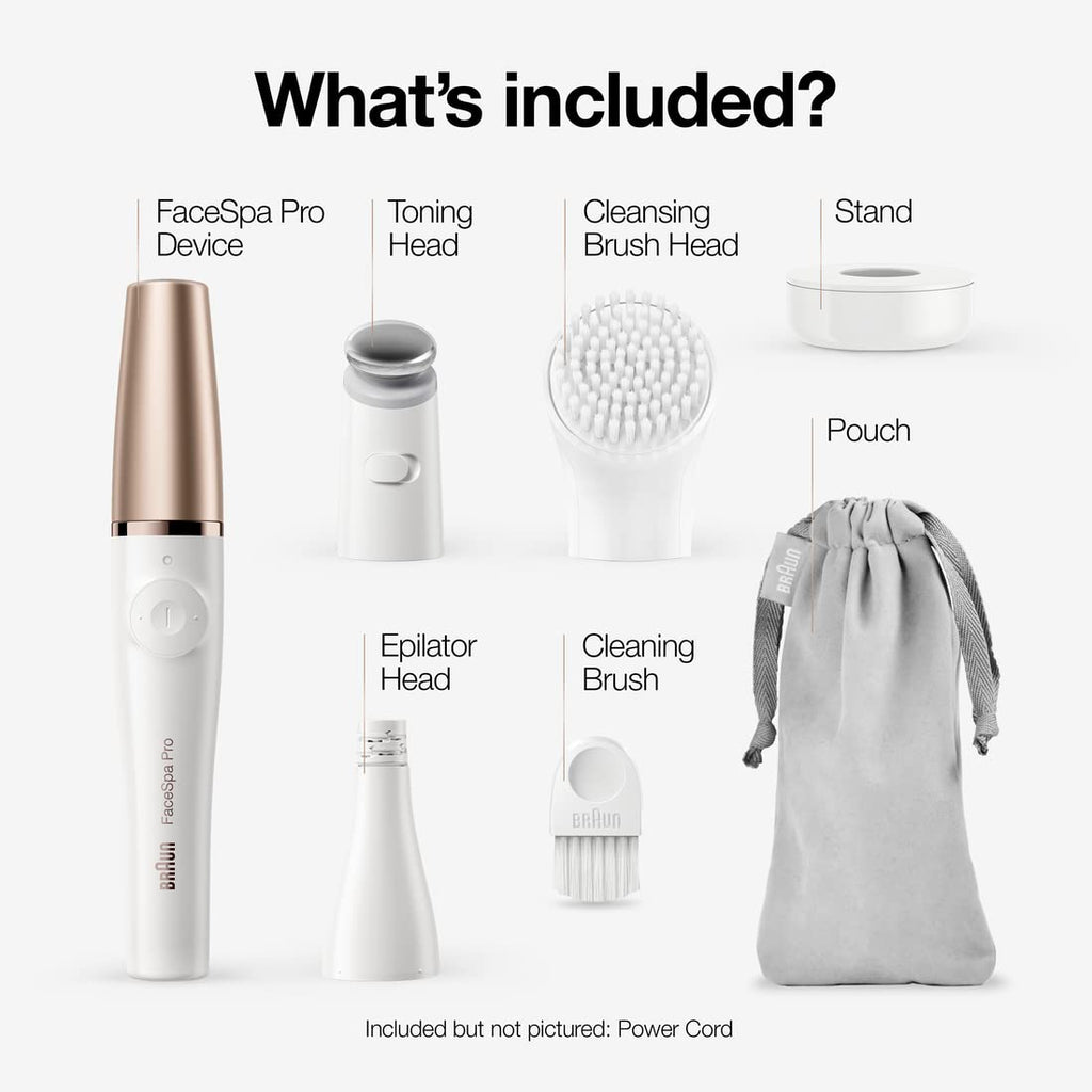 Facial Hair Removal Device 3-in-1 Epilating Cleansing Brush and Skin Toning C5475