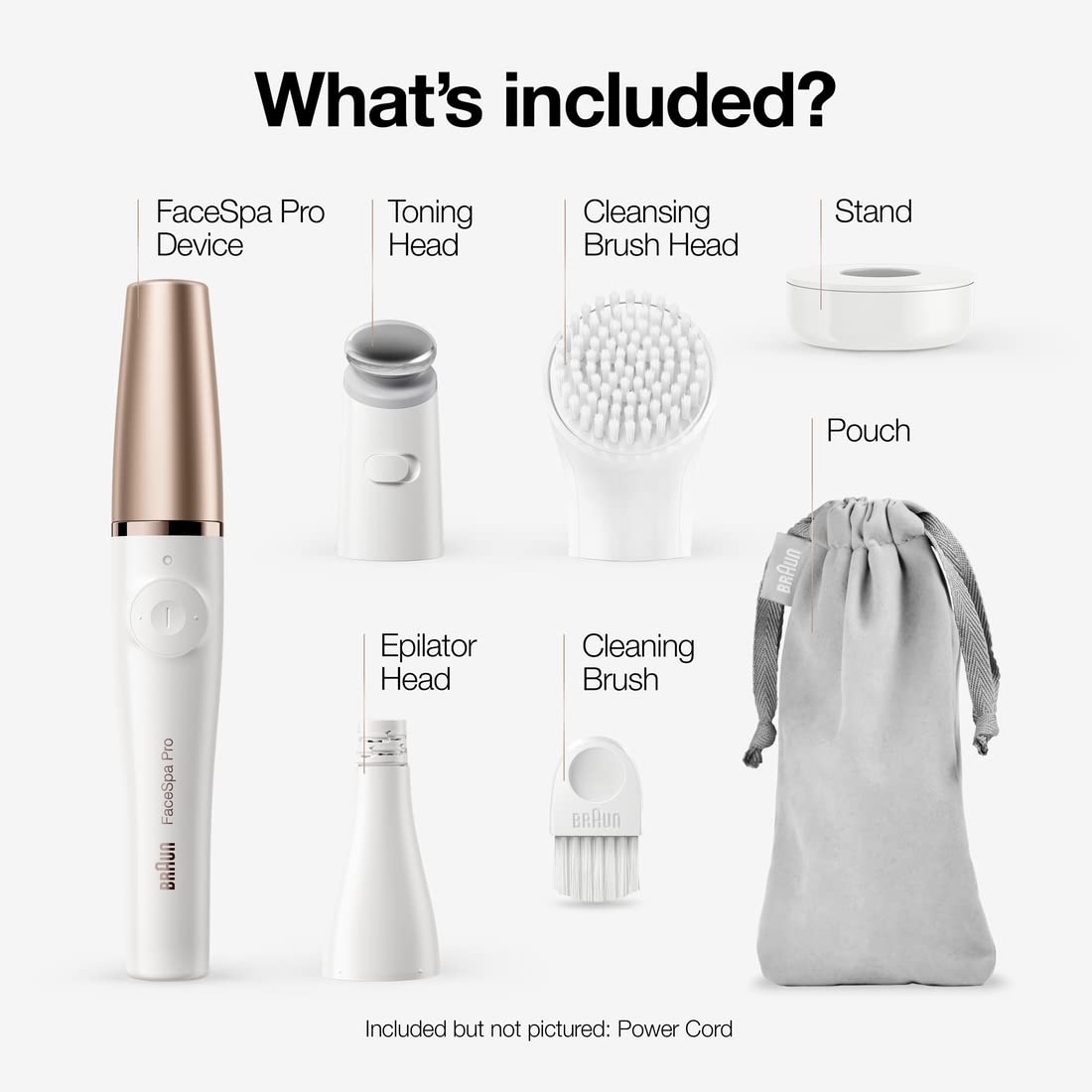 Facial Hair Removal Device 3-in-1 Epilating Cleansing Brush and Skin Toning C5475