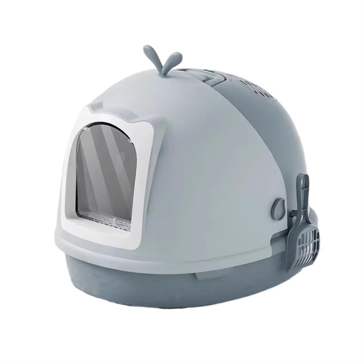 Covered Top Entry Cat Litter Box with Scoop H36263