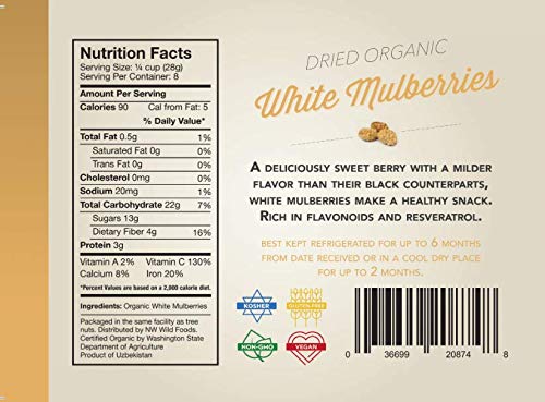 Organic White Mulberries 8 Ounces I64935