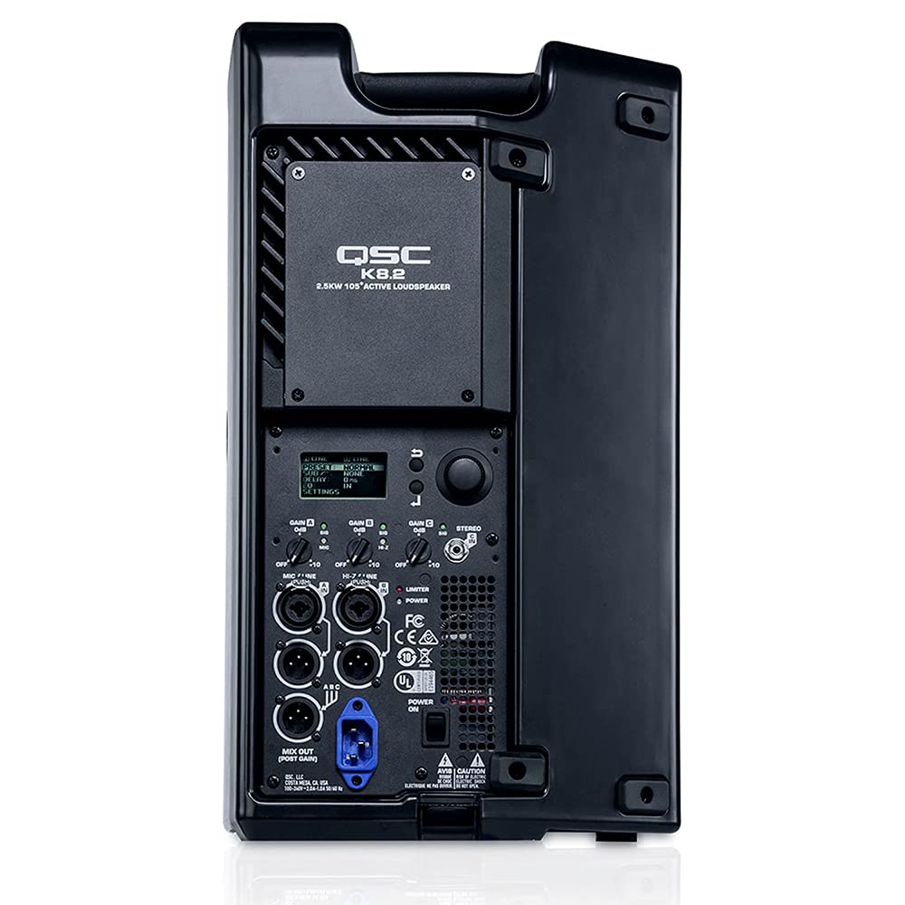 8" 2000W Powered Portable PA Speaker with Speaker Stand and XLR Cable E581