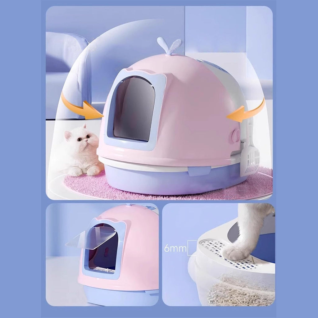 Covered Top Entry Cat Litter Box with Scoop H36263