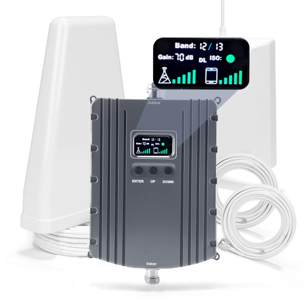 Cell Phone Signal Booster Up to 5500Sq Ft 5G 4G LTE Grey D3775