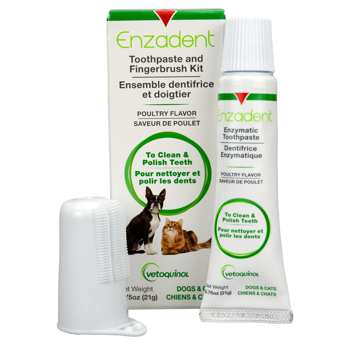 Enzymatic Toothpaste Kit + Fingerbrush, Poultry Flavor M654