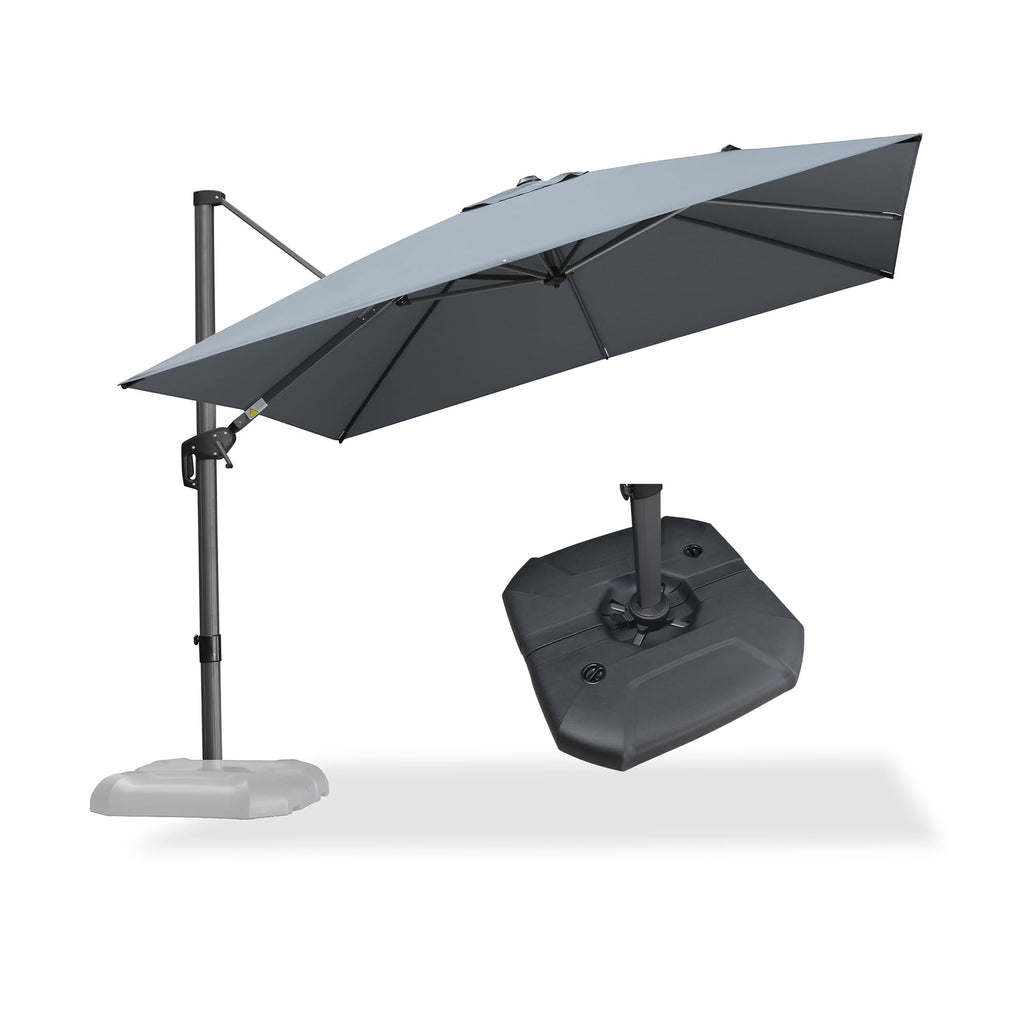 Light Grey Patio Umbrella with Base 10' x 10' A765