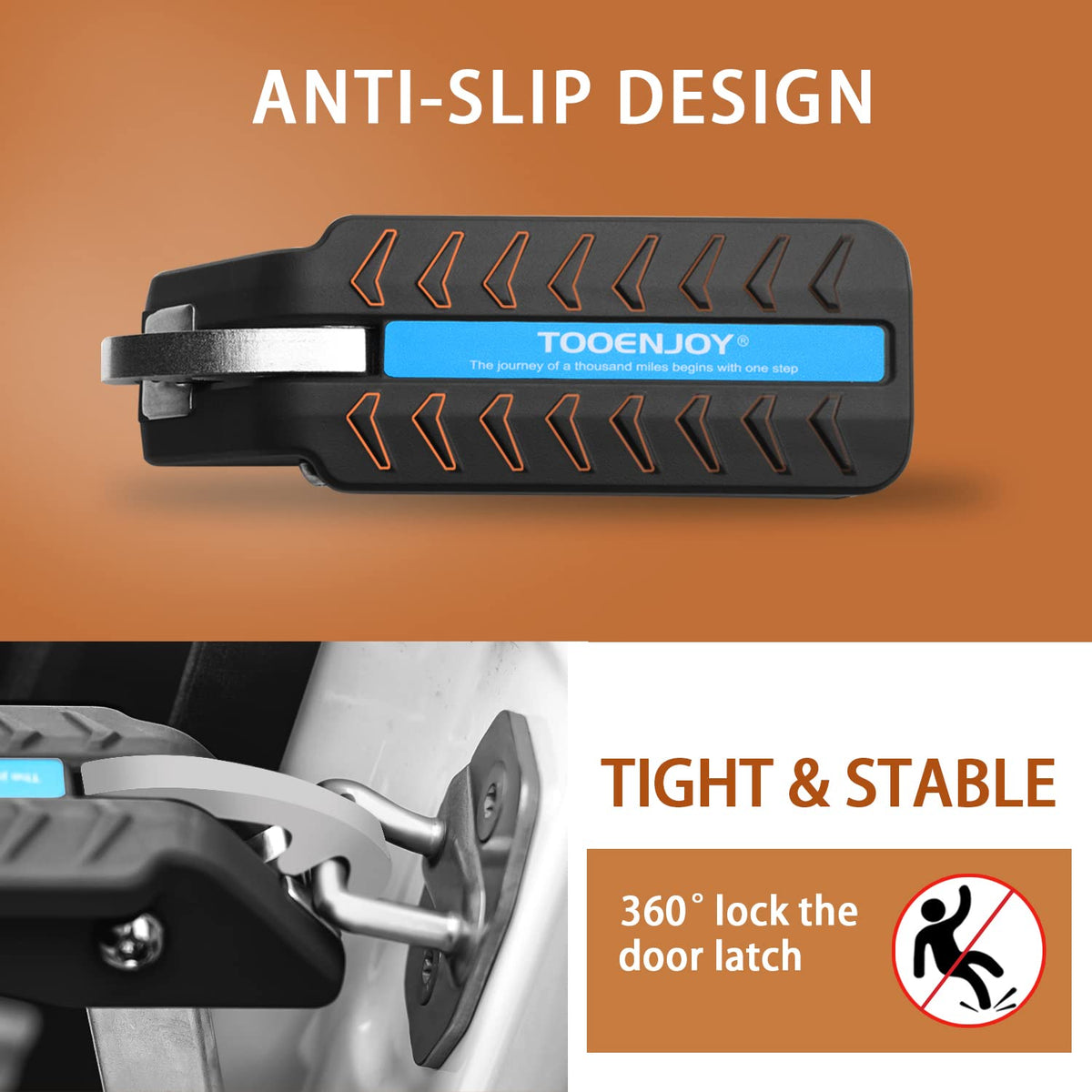Adjustable Foldable Car Door Latch Step Max Load 400LBS Y957239