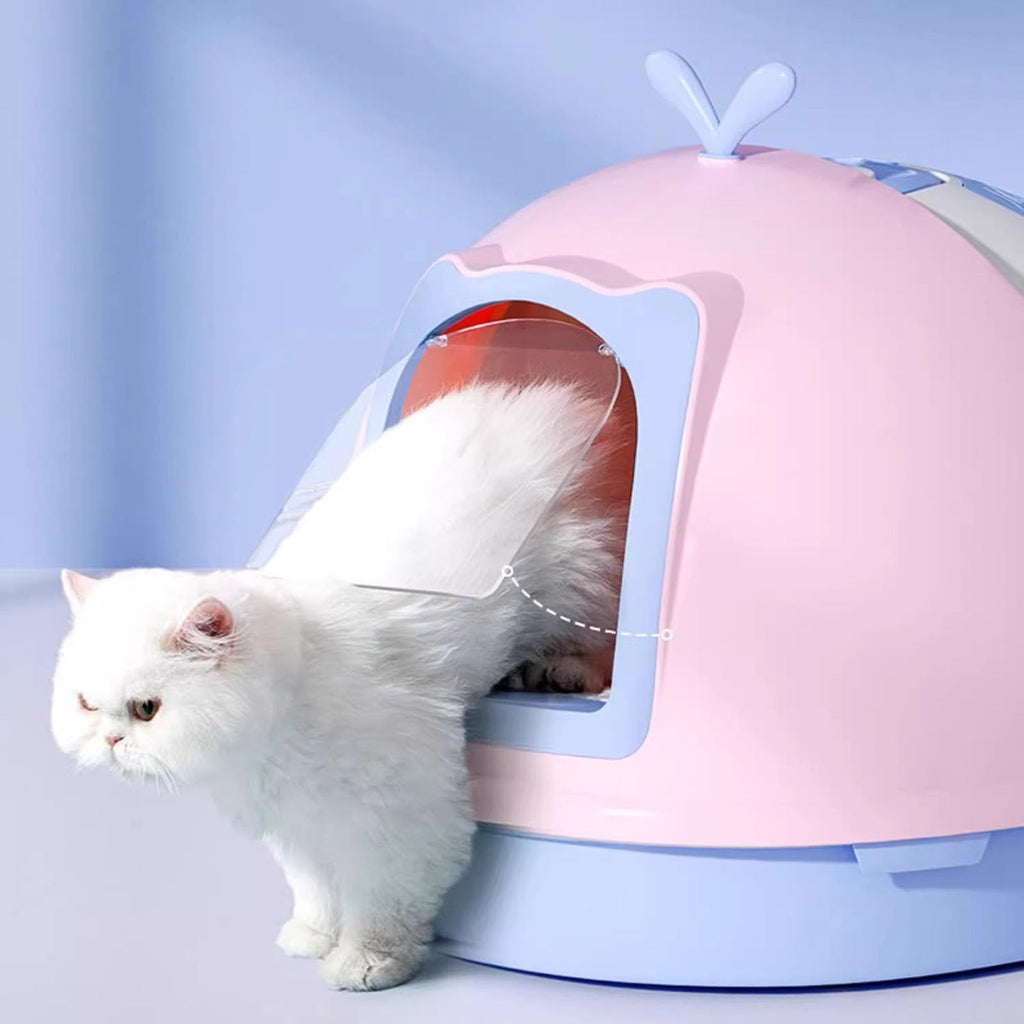 Covered Top Entry Cat Litter Box with Scoop H36263