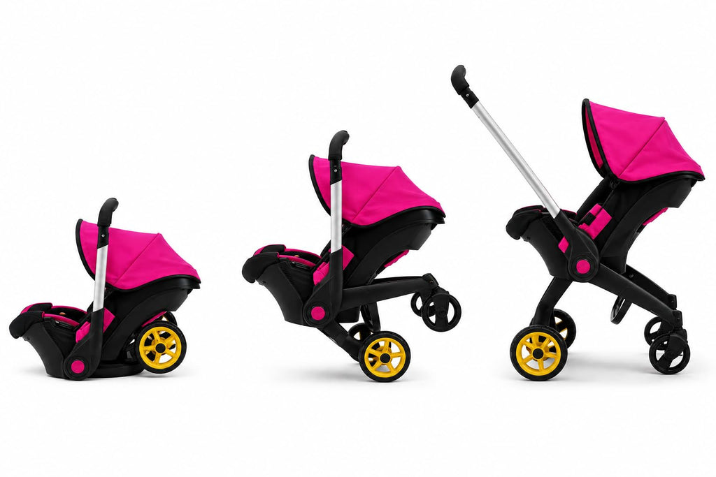 Pink Convertible 2 in 1 Doll Stroller and Car Seat O639