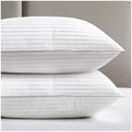 King Size Set of 2 Striped White Pillows R181149