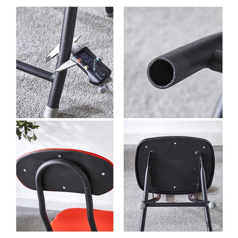 Folding Bar Stool with Backrest, 18 Inch Portable Stool with Footrest, Steel Frame Legs, Black F954