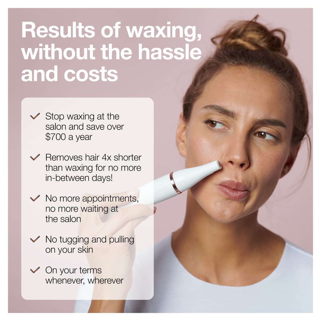 Facial Hair Removal Device 3-in-1 Epilating Cleansing Brush and Skin Toning C5475