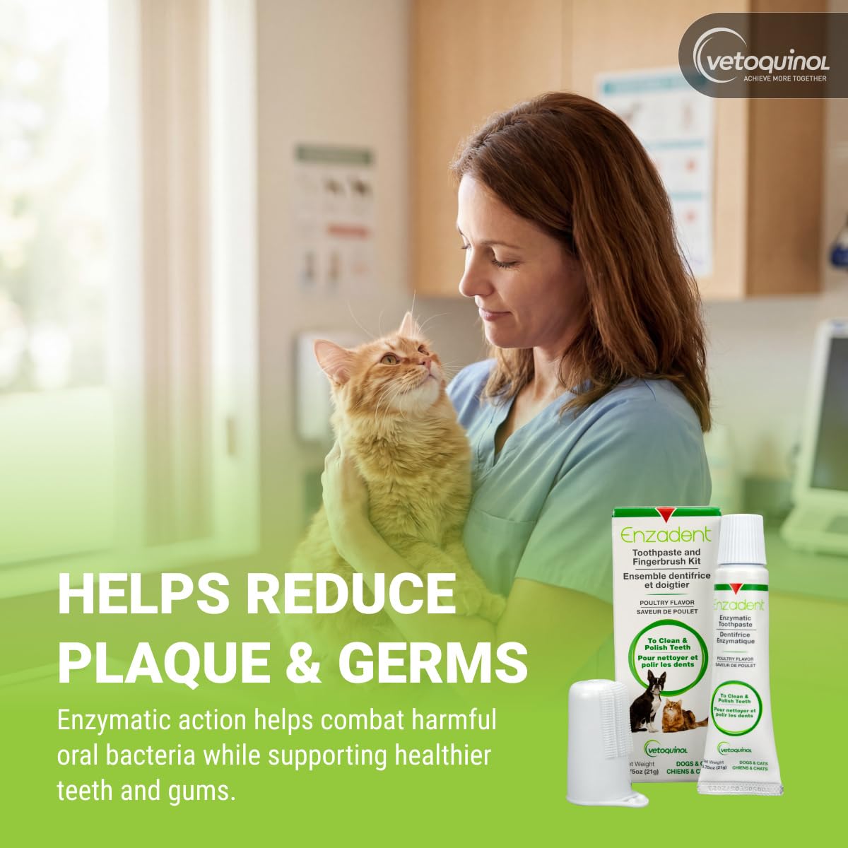 Enzymatic Toothpaste Kit + Fingerbrush, Poultry Flavor M654