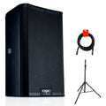 8" 2000W Powered Portable PA Speaker with Speaker Stand and XLR Cable E581