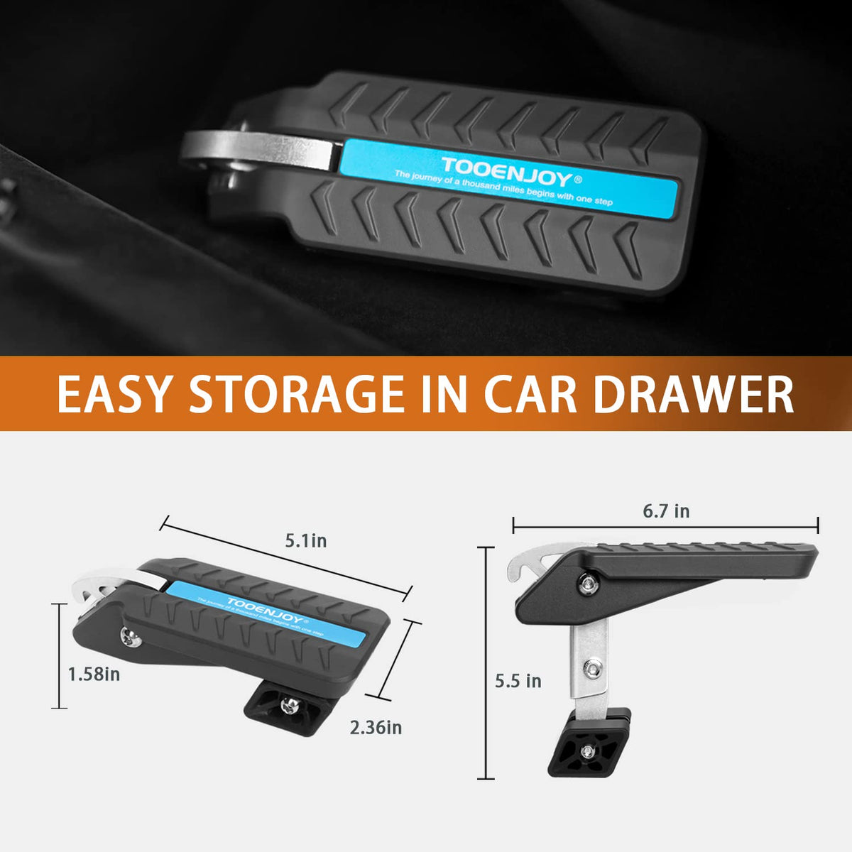 Adjustable Foldable Car Door Latch Step Max Load 400LBS Y957239