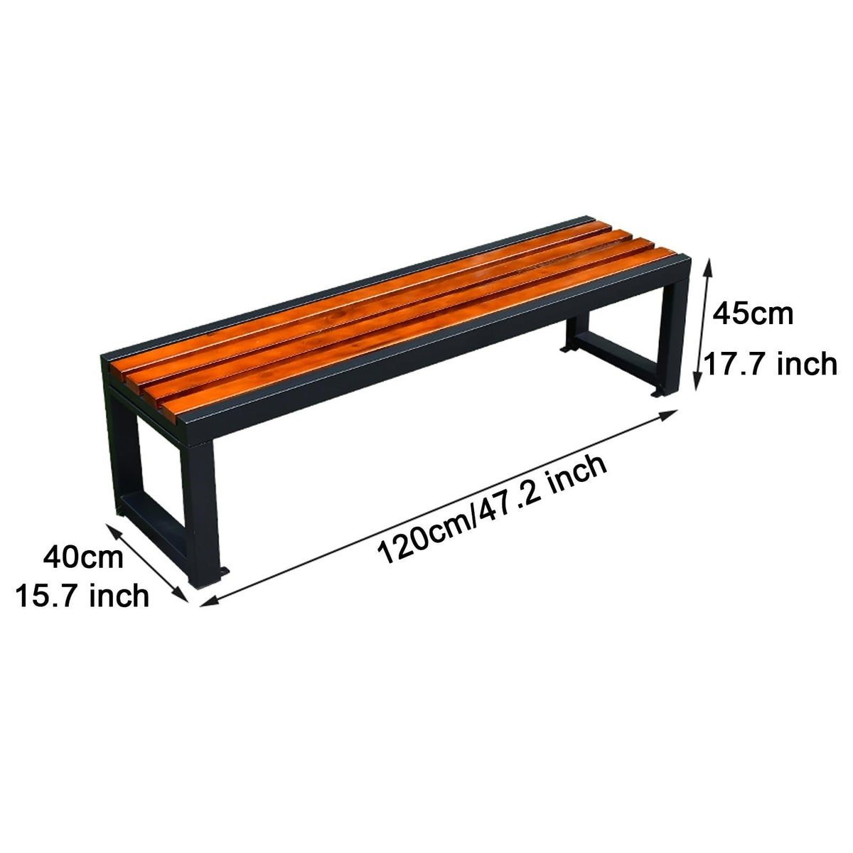 47.2in Cast Iron Outdoor Bench X9966