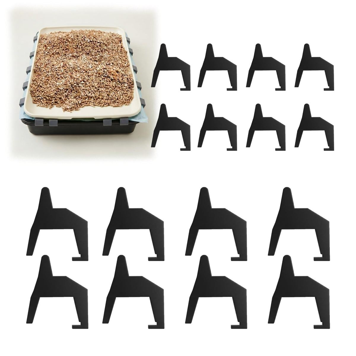 Litter Box Adapter Support Frame Positioning Base, 8 Pairs F1247