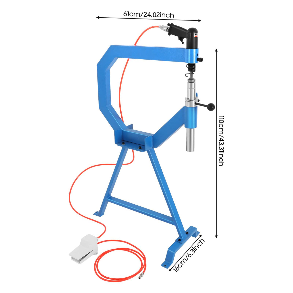 4" Throat Pneumatic Planishing Hammer with Steel Stand A56842