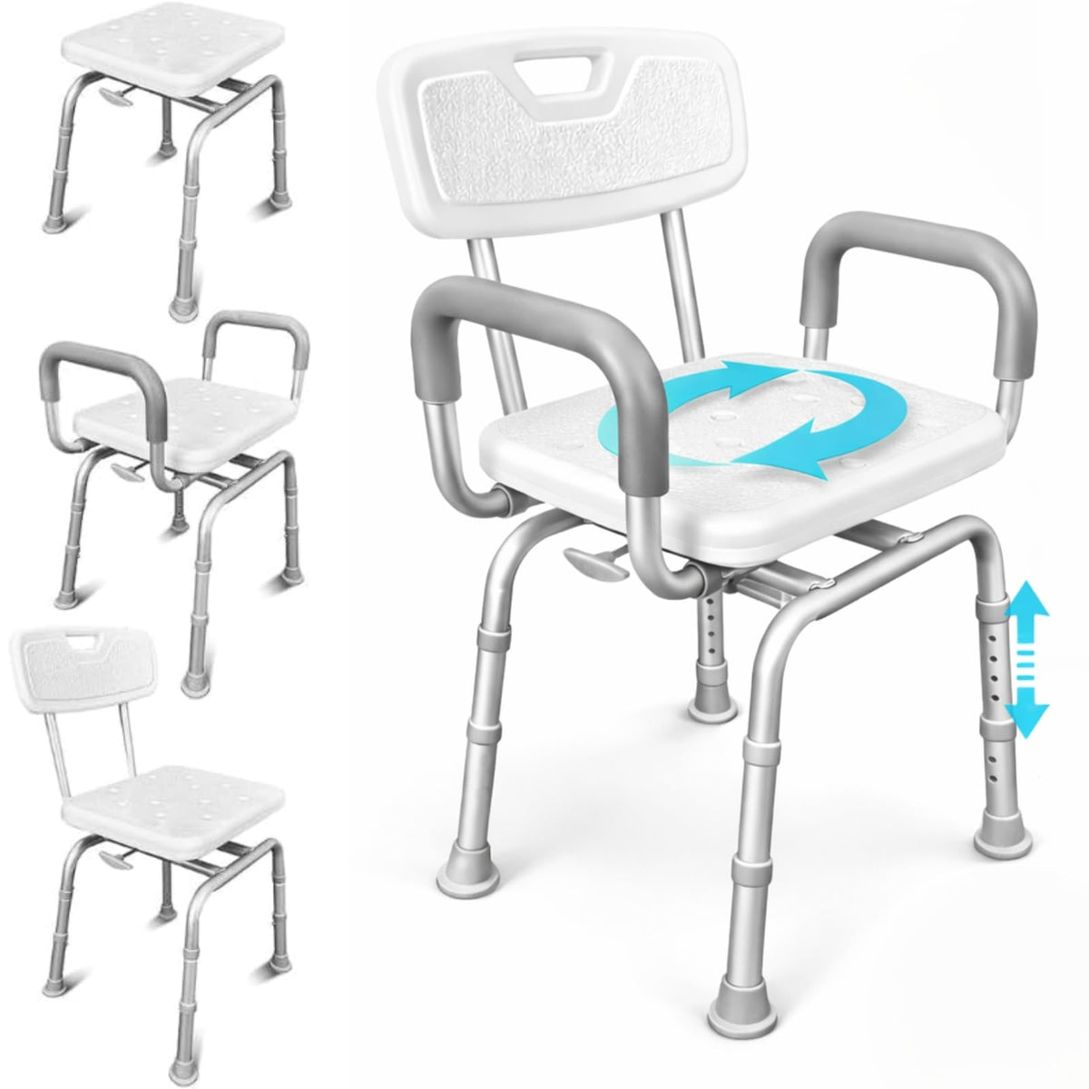 Swivel Shower Chair with Removable Back & Arms U9663