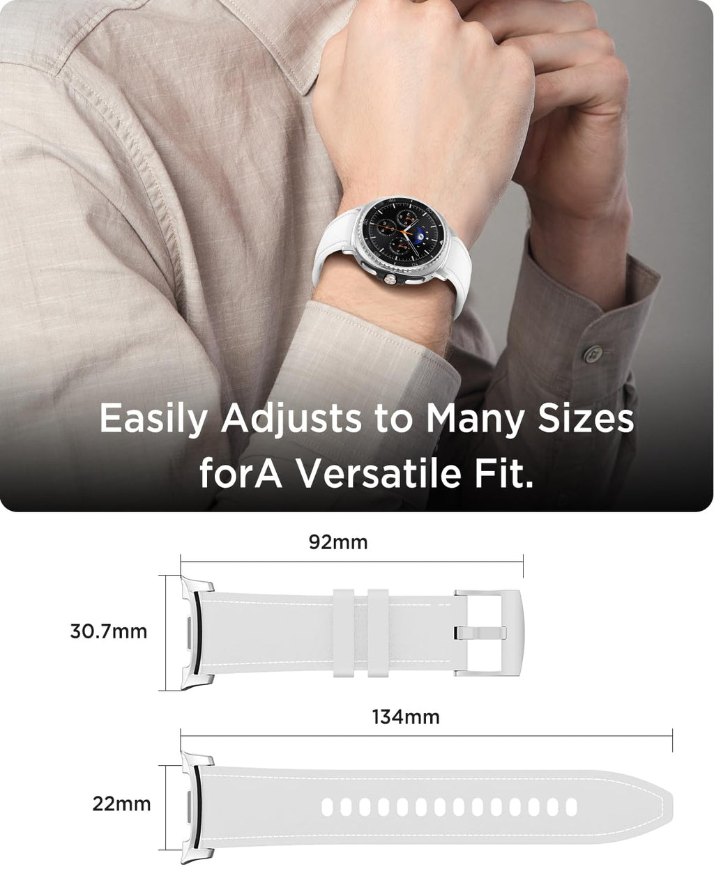 Leather Band for Galaxy Watch 9/8 40mm 44mm W665