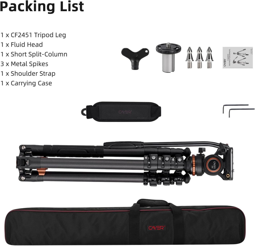 Carbon Fiber 4-Section Tripod D7018