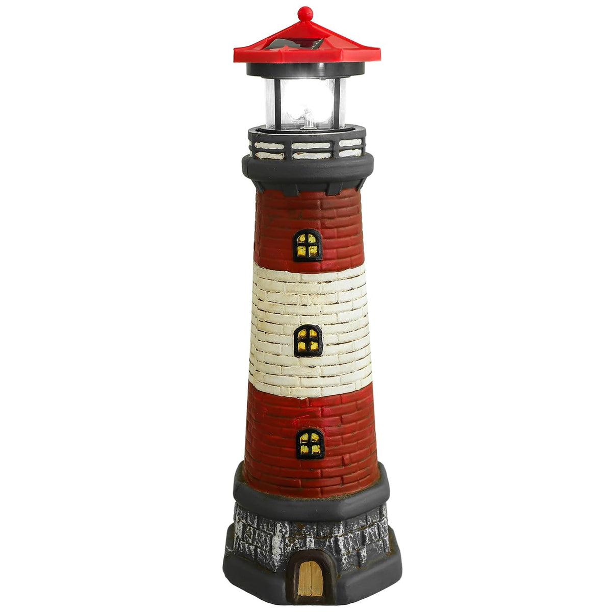 Solar Lighthouse Statue with Solar Light Waterproof Outdoor Decor L34078