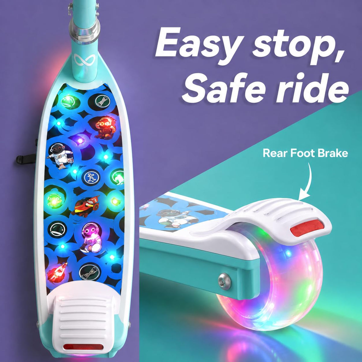 Electric Scooter for Kids, 5 MPH, LED Light-Up Wheels, Ages 3-8 M8517