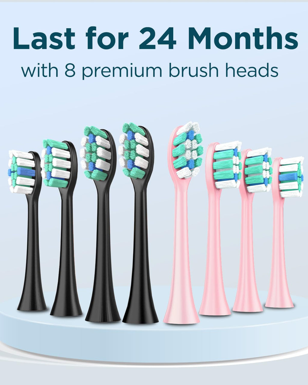 2 Pack Rechargeable Electric Toothbrush with 12 Brush Heads & 2 Travel Case H885081