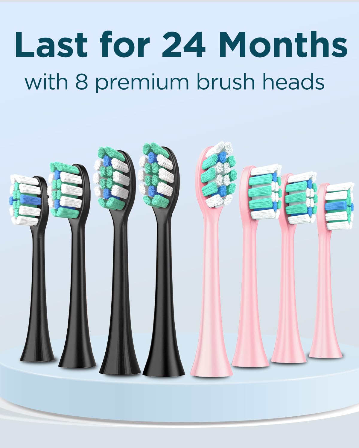 2 Pack Rechargeable Electric Toothbrush with 12 Brush Heads & 2 Travel Case H885081