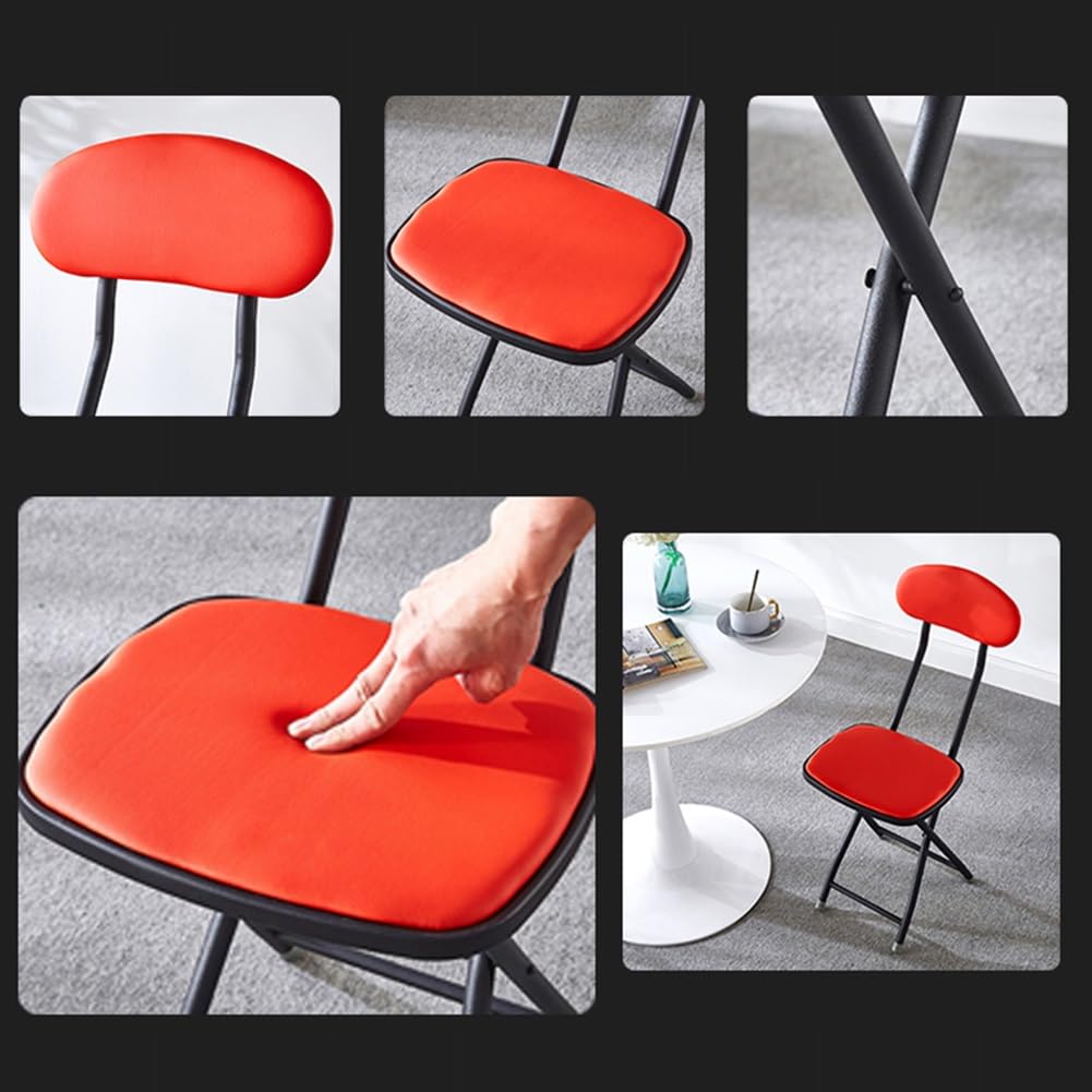 Folding Bar Stool with Backrest, 18 Inch Portable Stool with Footrest, Steel Frame Legs, Black F954
