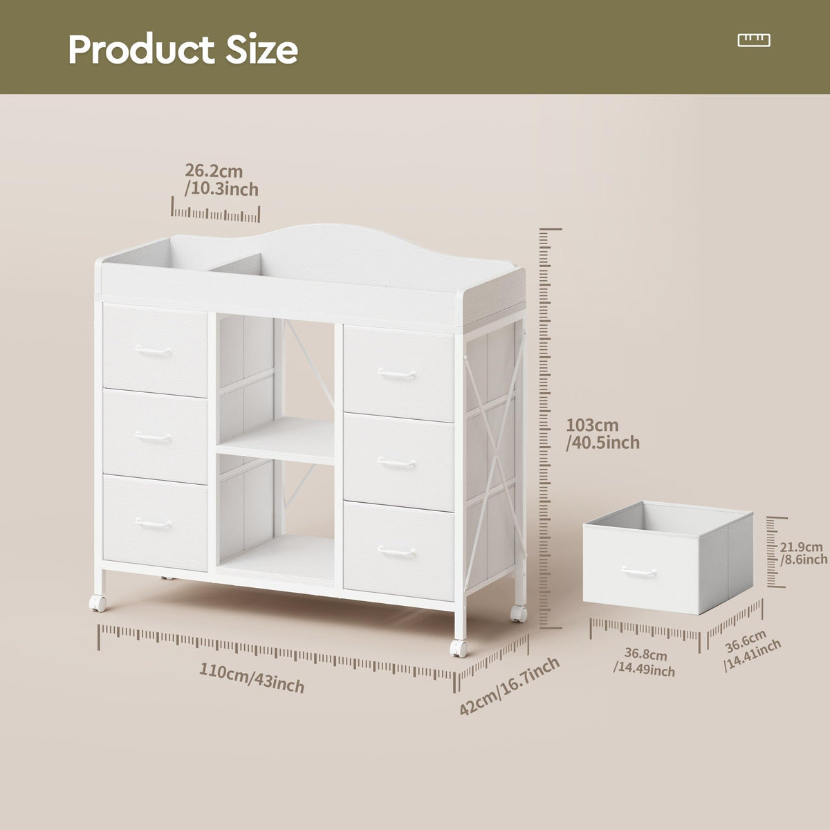 White 6 Drawer Dresser A1962