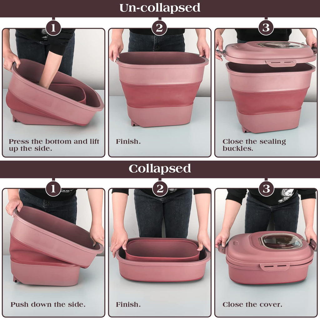 Airtight Collapsible Pet Food Storage Container with Scoop N226575