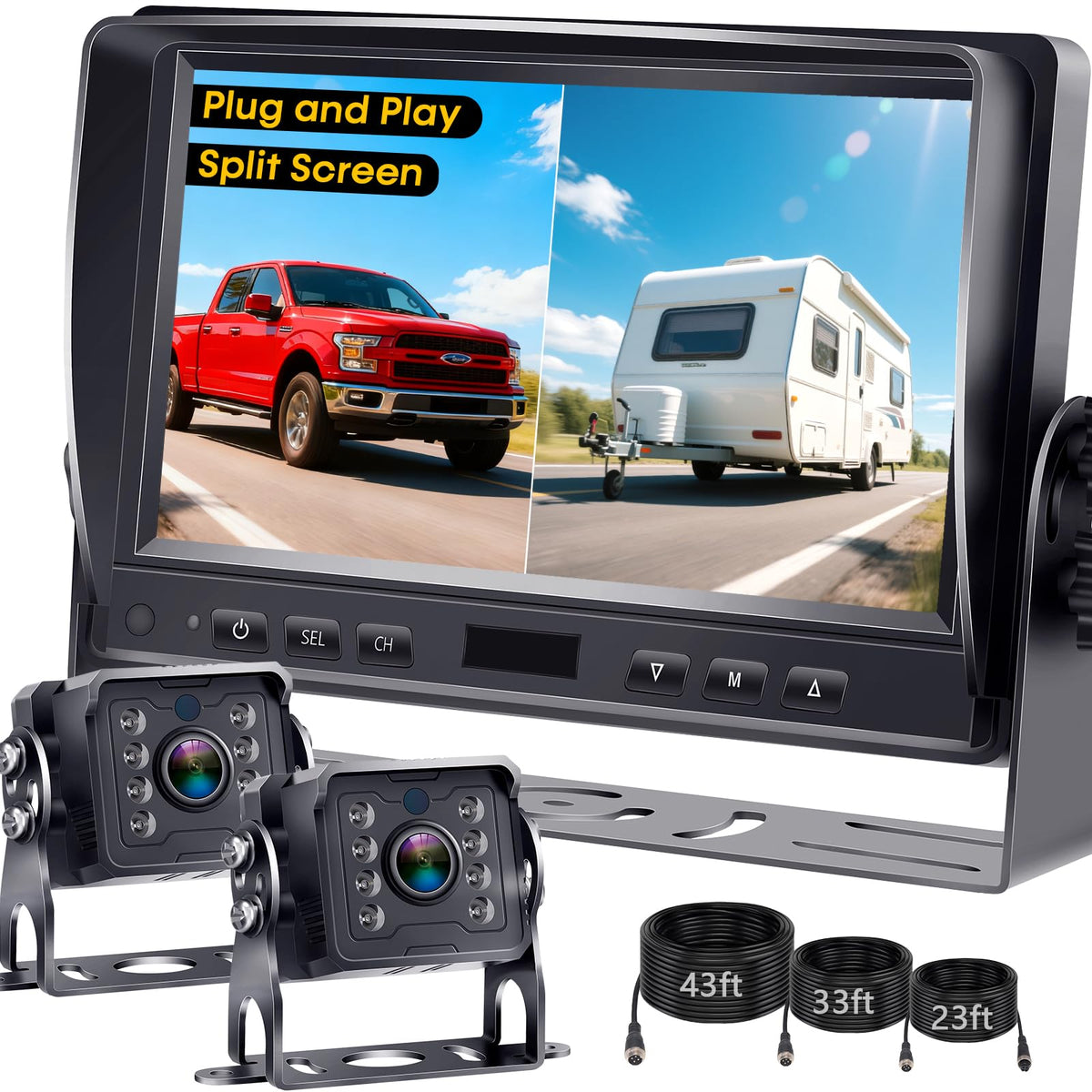 7" Split Screen Dual Backup Camera System J36855