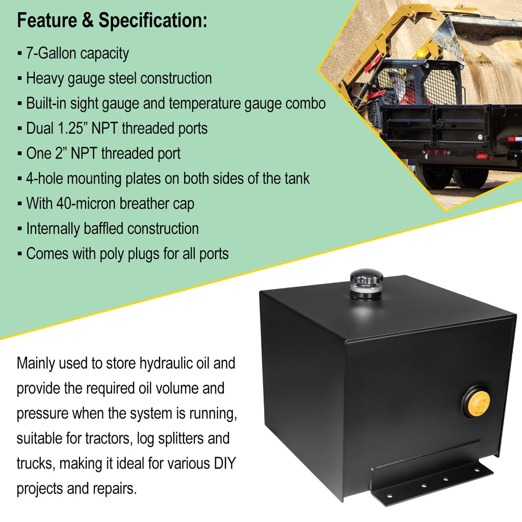 7 Gallon Hydraulic Fluid Reservoir Oil Tank J14850