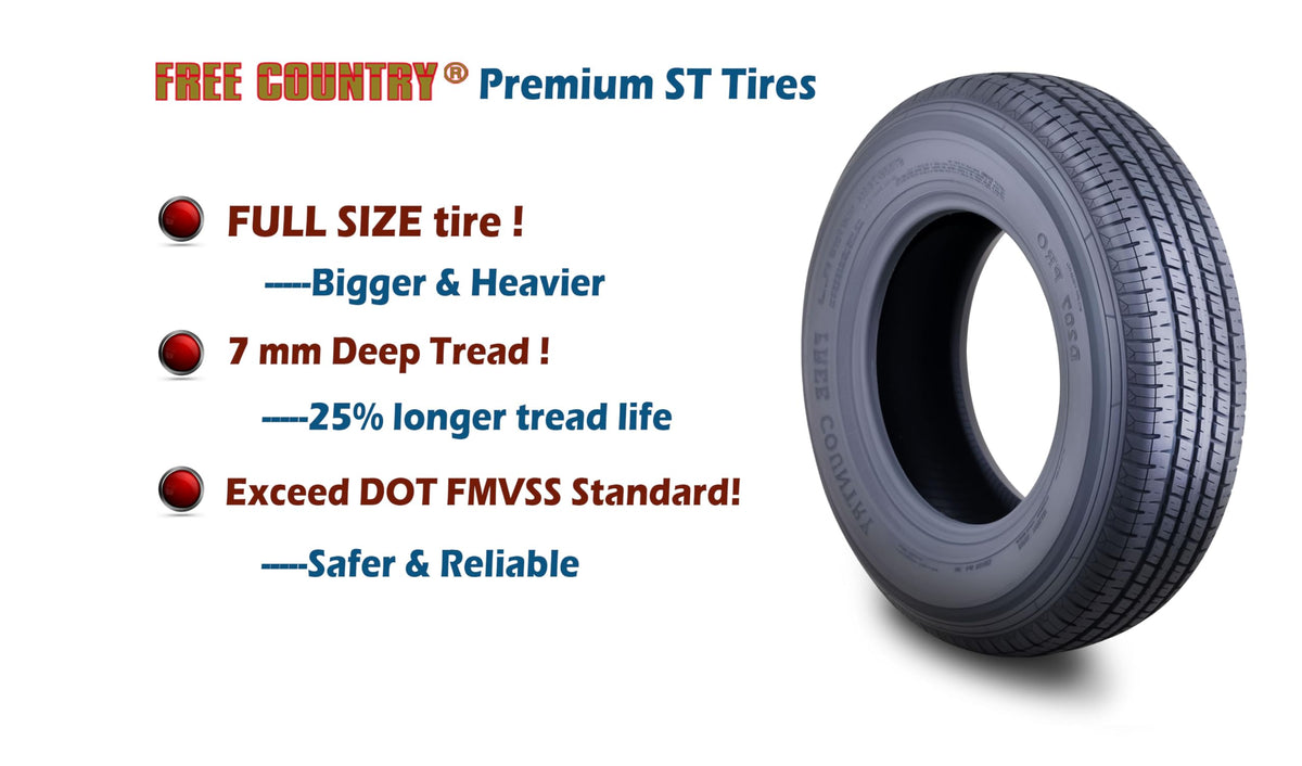 Trailer Tire Wheel ST205/75R15 10PR E 5X4.5 Black Pk2 Y535