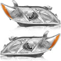 2007-2009 Toyota Camry Headlight Assembly Pair Chrome Housing Clear Lens Y300891