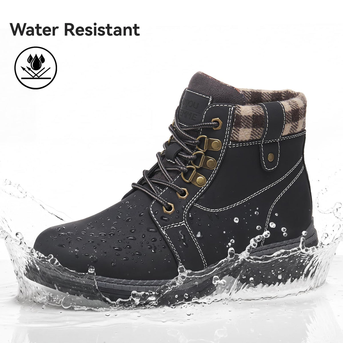 Waterproof Lightweight Fur Lined Hiking Boots V1235