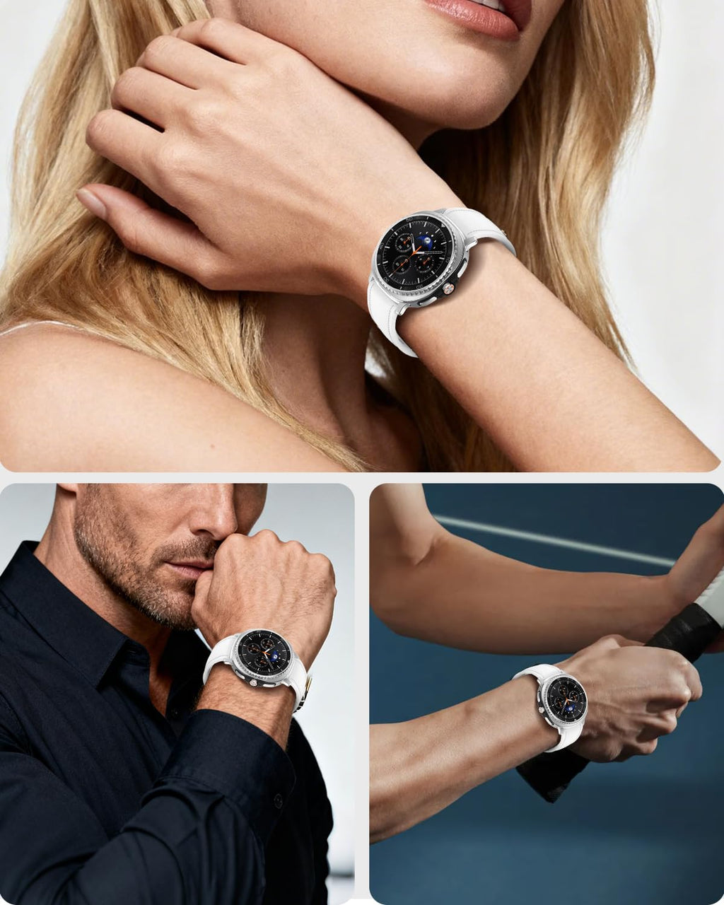 Leather Band for Galaxy Watch 9/8 40mm 44mm W665