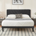 Queen Size Velvet Platform Bed Frame with Headboard V668