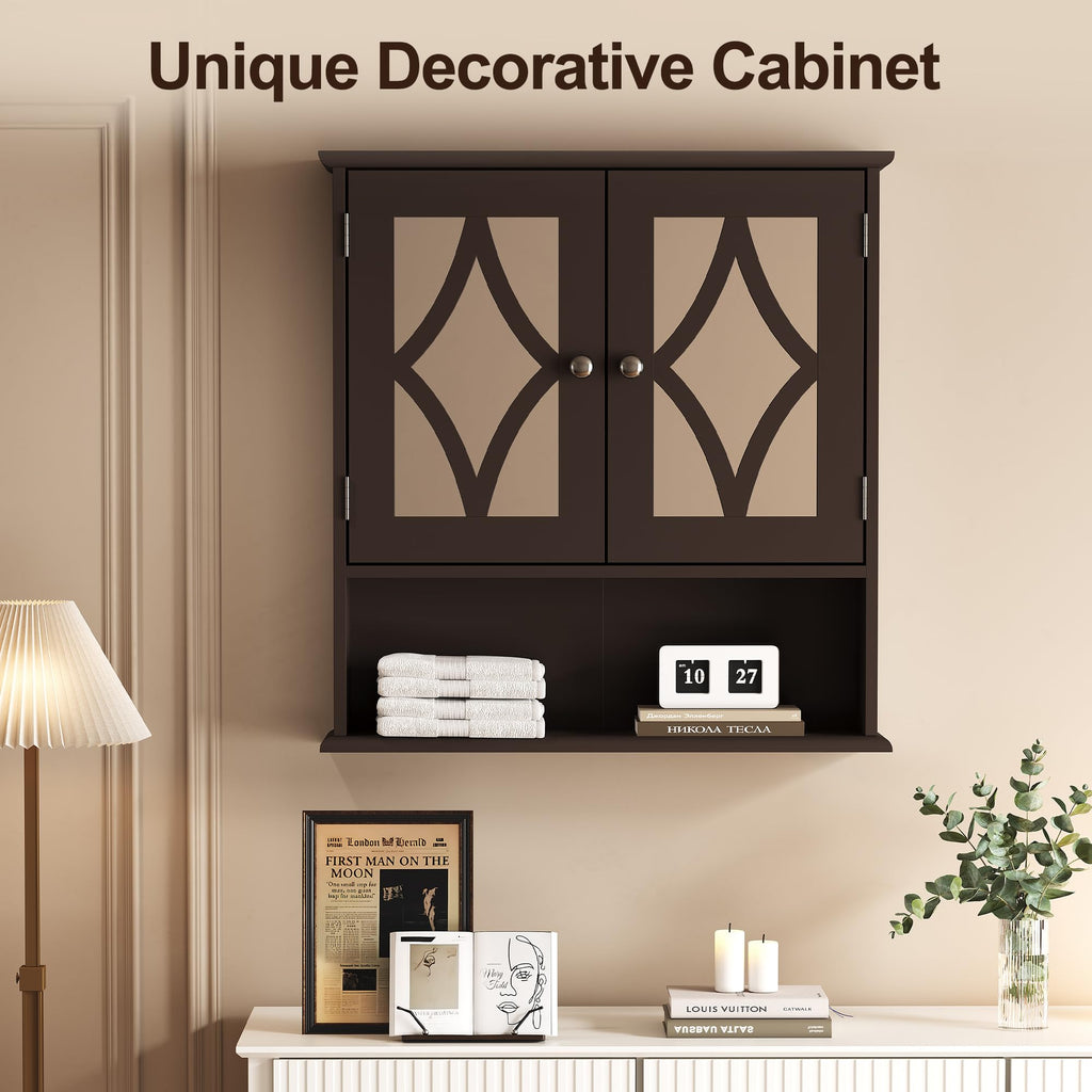 Wall Mounted Bathroom Medicine Cabinet with Towel Rack 22x25 inch P371348