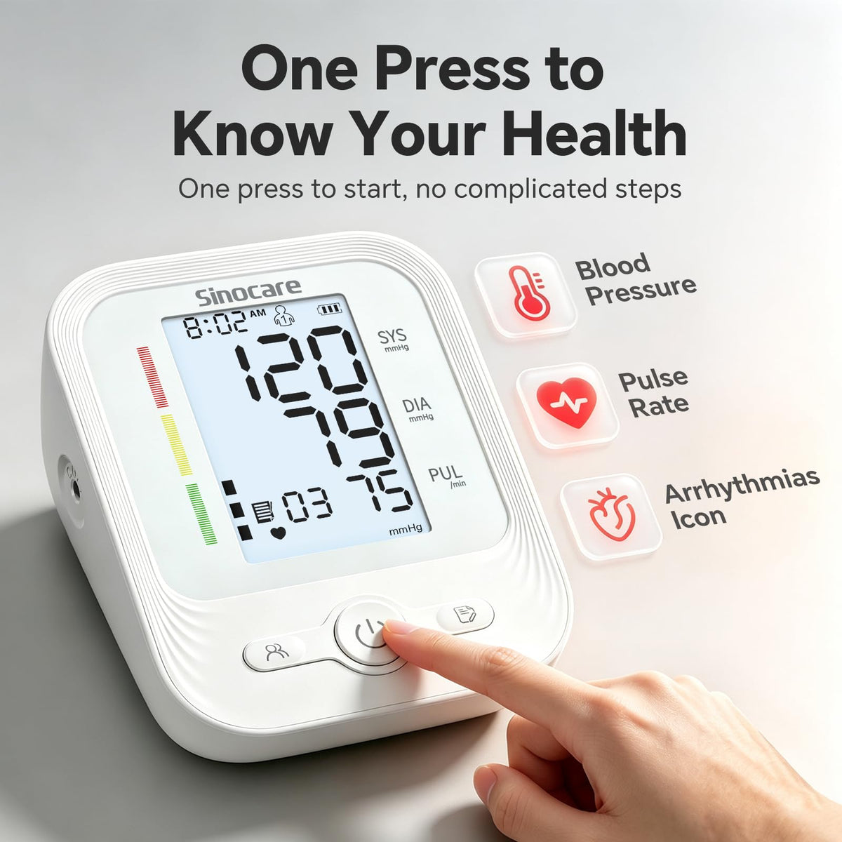 Upper Arm Blood Pressure Monitor with Adjustable Cuff B882