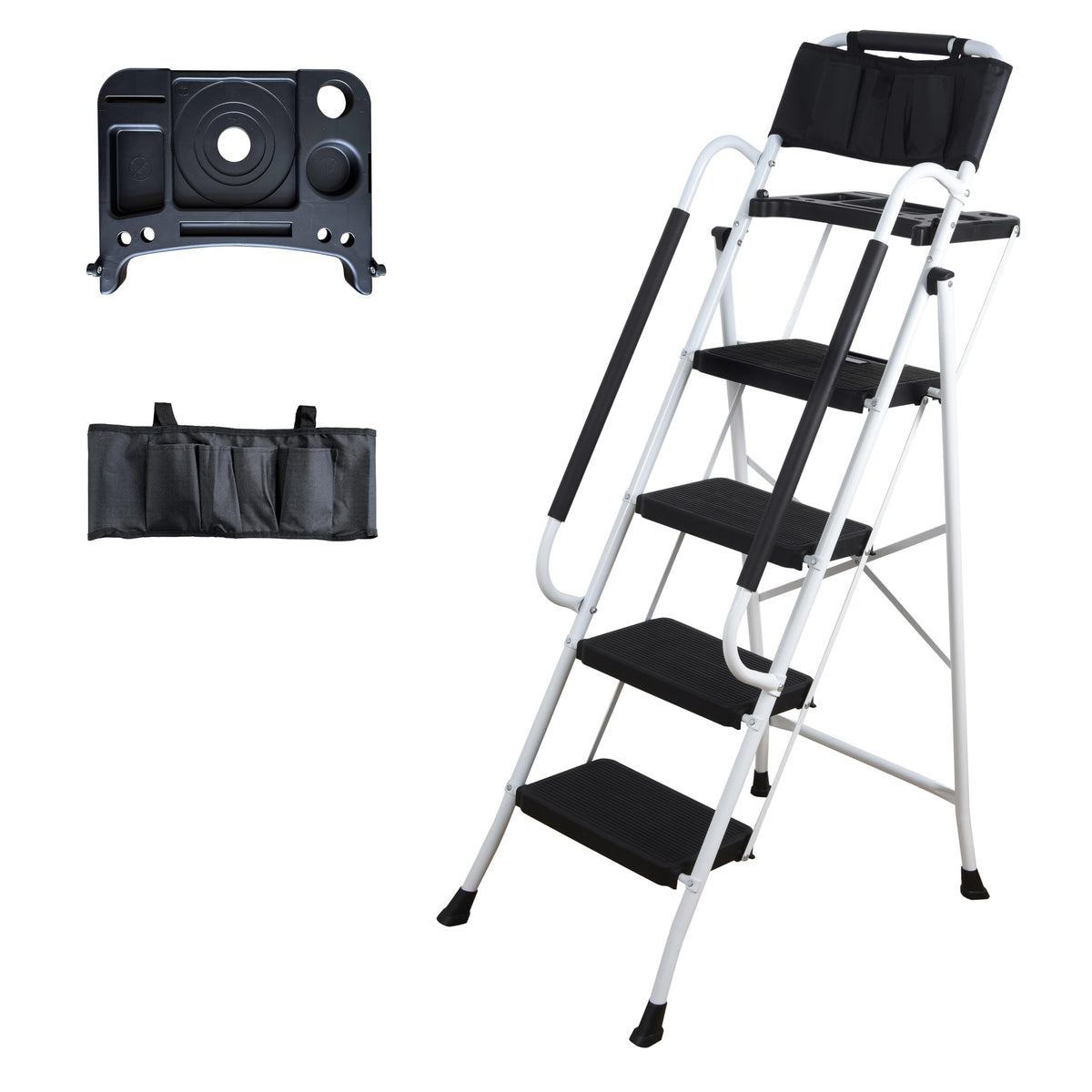 4 Step Ladder with Handrails 330lbs Capacity N552