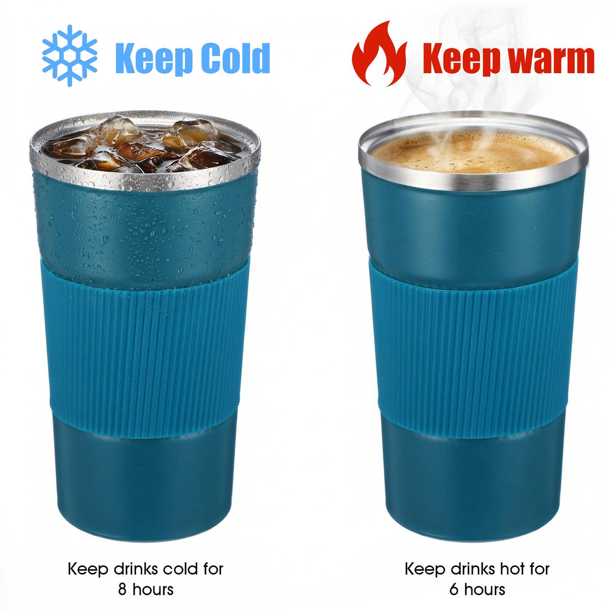 4 Pack 17oz Stainless Steel Insulated Coffee Mug with Lid E8103