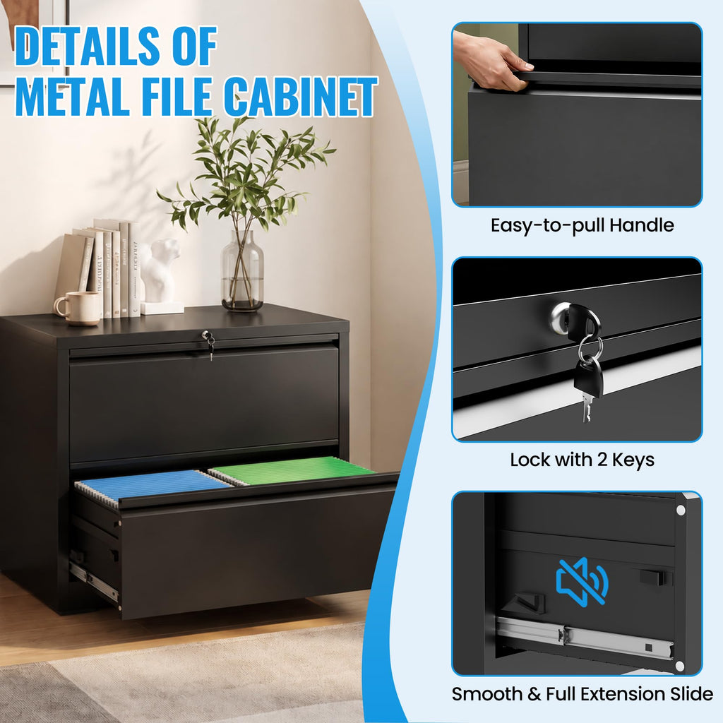 2 Drawer Metal File Cabinet with Lock G98187