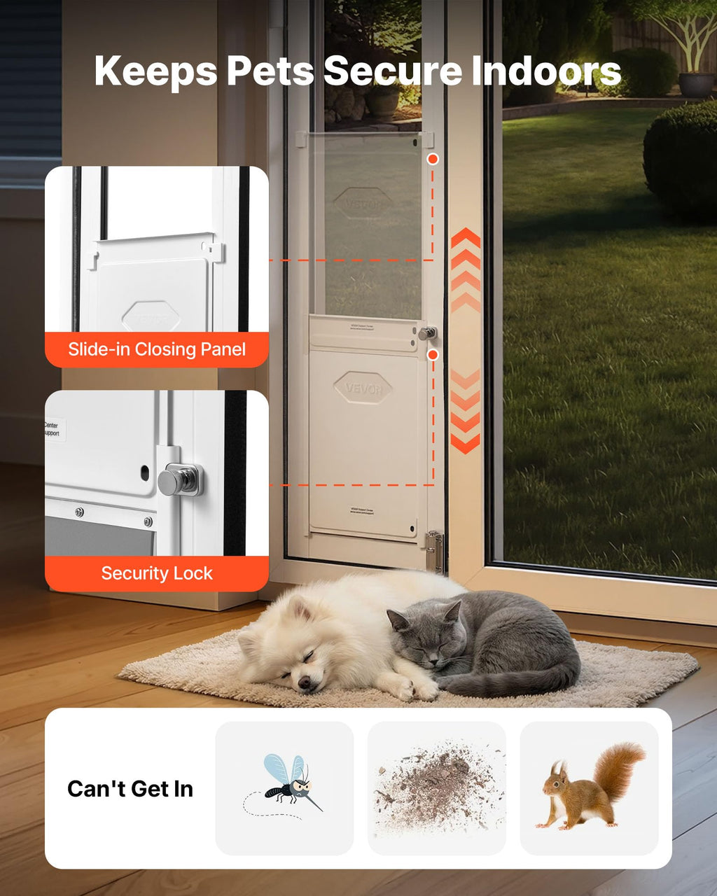 Sliding Glass Dog Door with Flap T45828