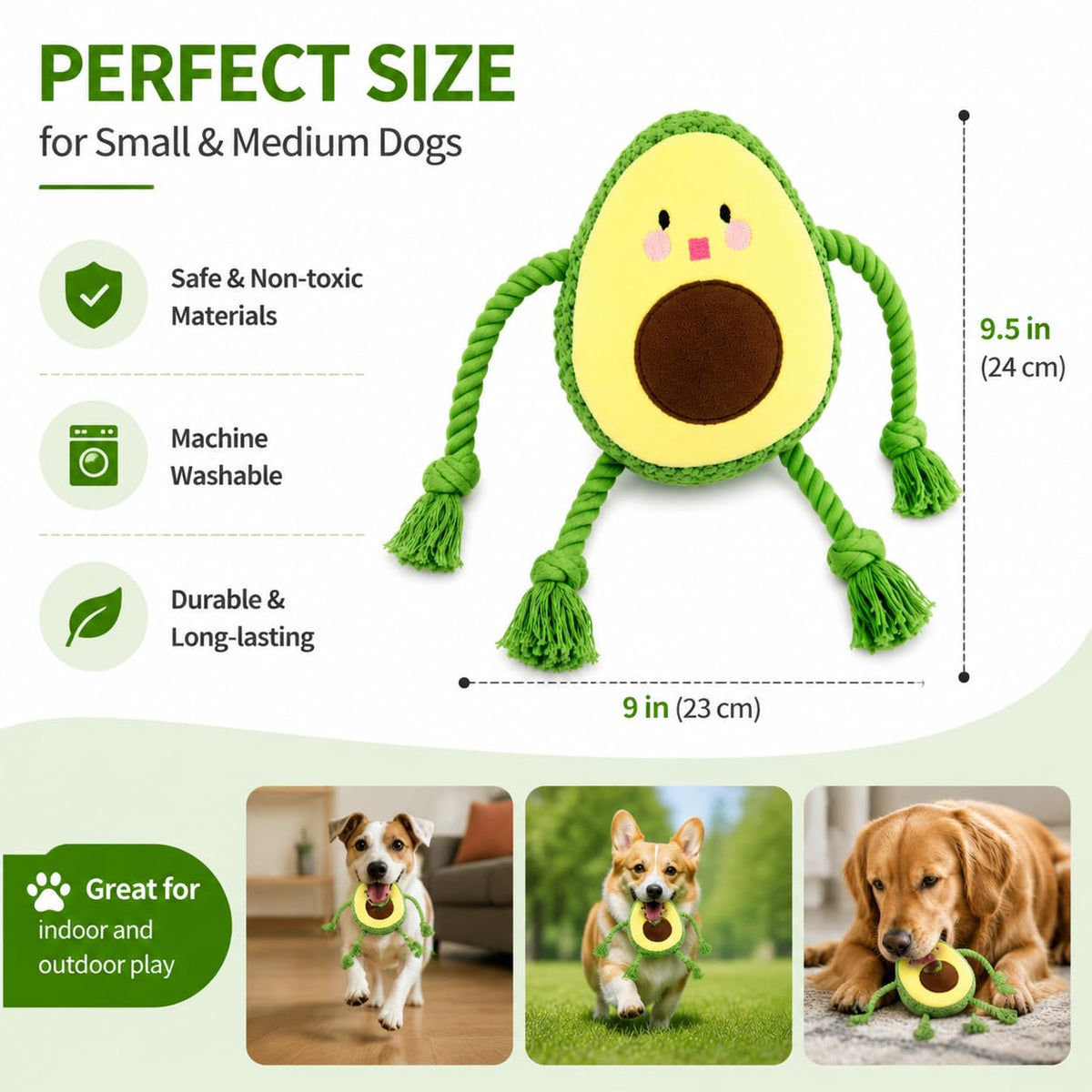 Avocado Rope Plush Dog Toy S8473