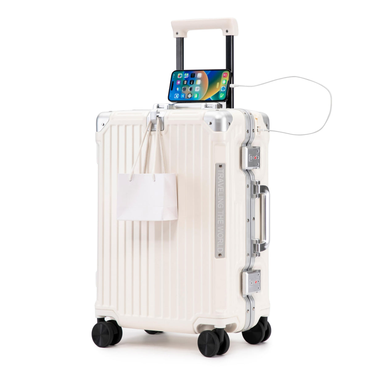 20 In Aluminum Frame ABS Hard Shell Carry On Luggage H66519